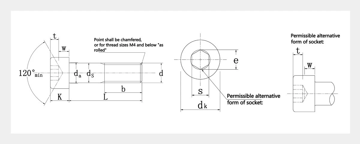 product-1200-481 Hex Socket Head Cap Bolt-2D